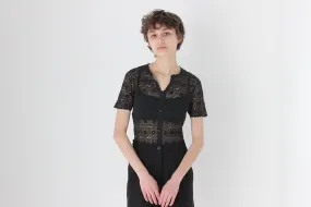 70s Cotton Crochet Doily Top