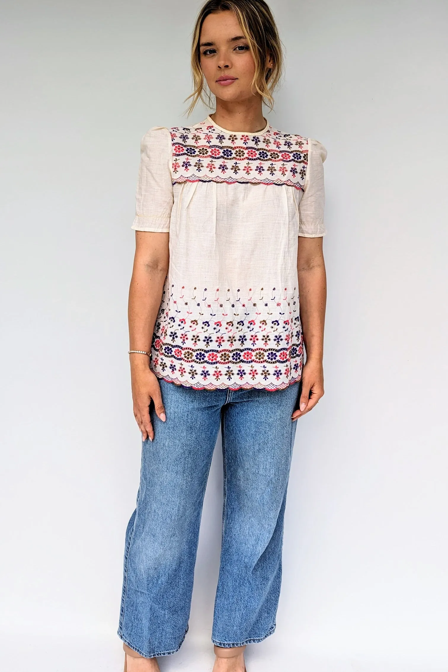70s Embroidered Top