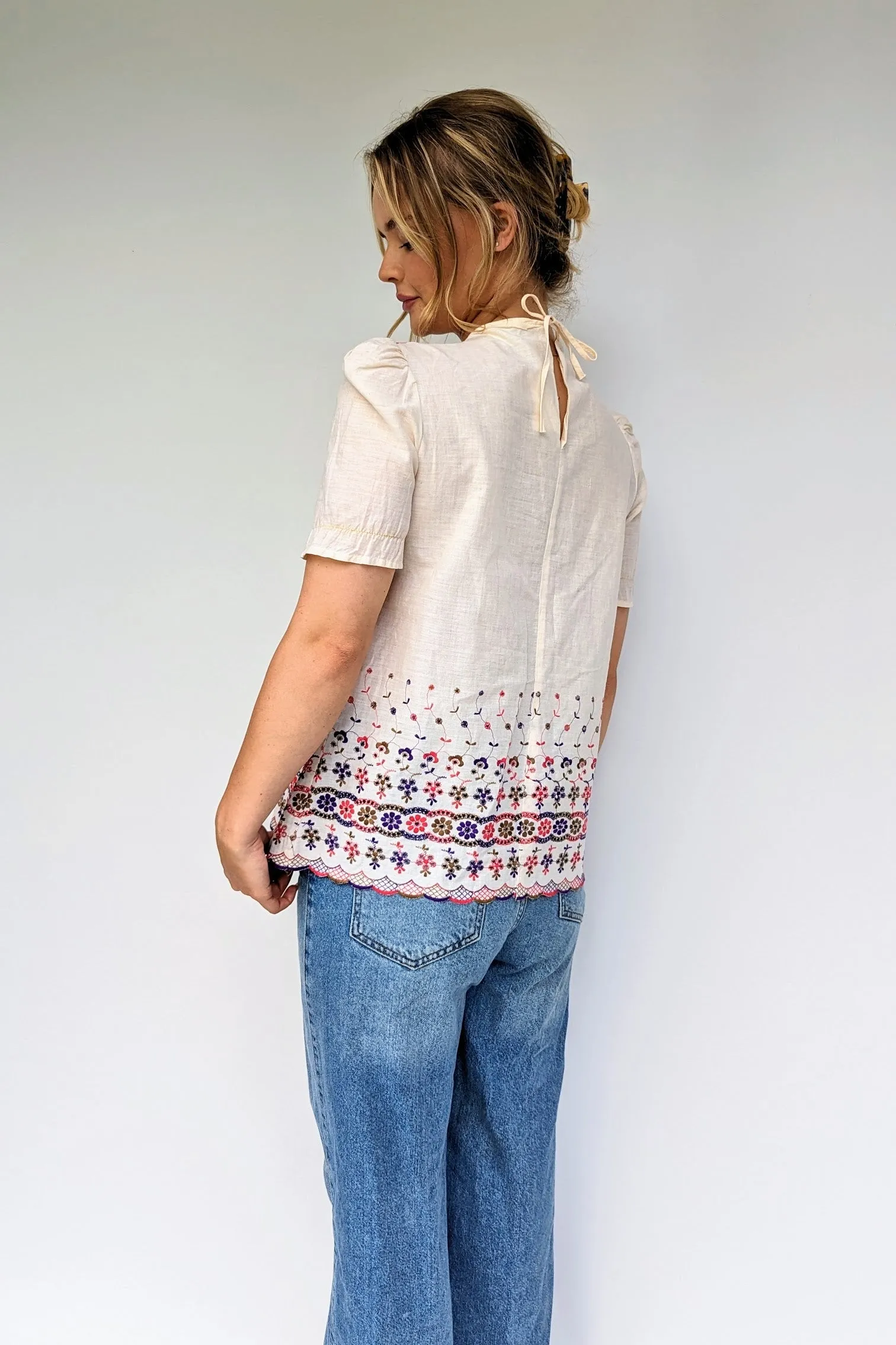 70s Embroidered Top