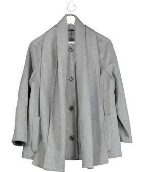 Abercrombie & Fitch Grey Removable Scarf Wool Blend Short Coat UK M