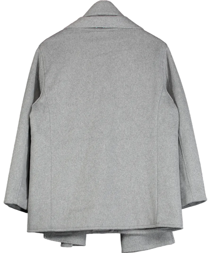 Abercrombie & Fitch Grey Removable Scarf Wool Blend Short Coat UK M