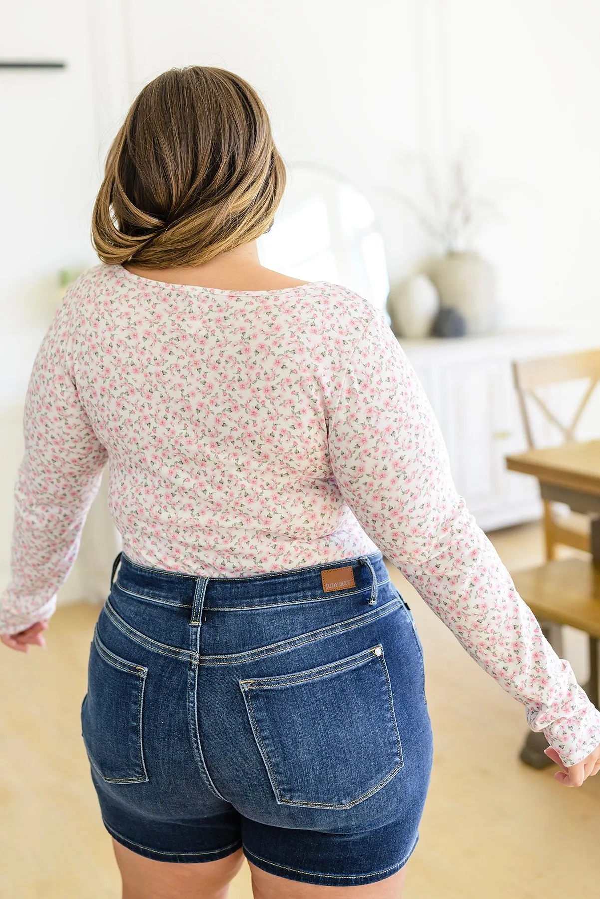 Always Wishing Ditsy Floral Henley Bodysuit
