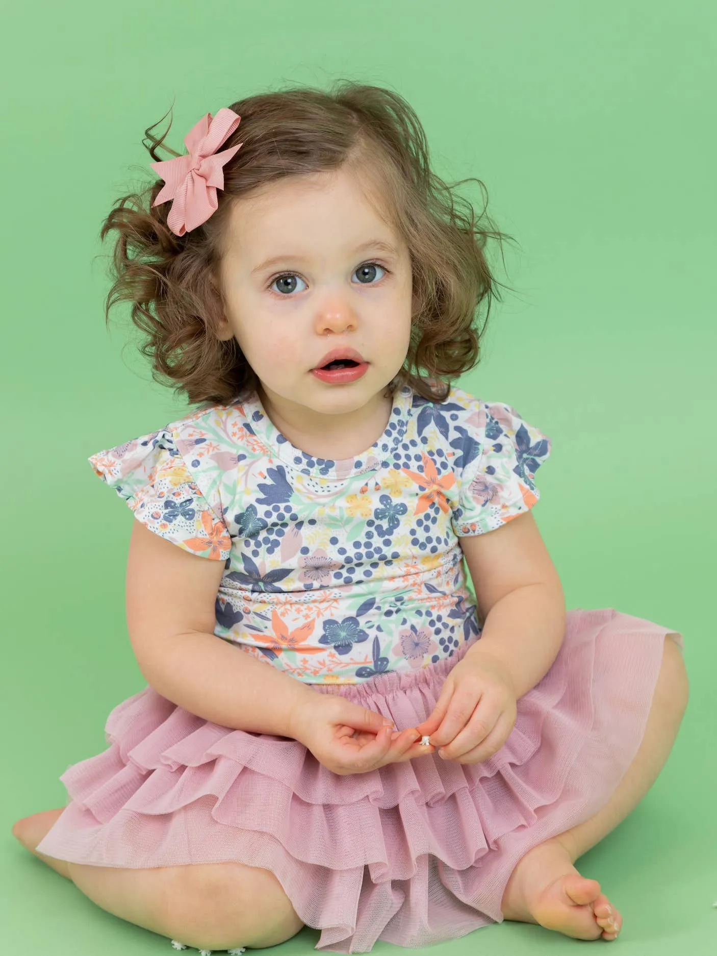 Baby Tulle Skirted Bodysuit - Meadow