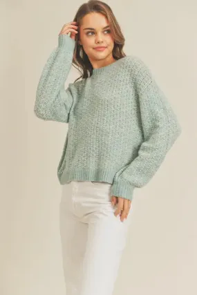 Back Crop Stitch Knit Sweater