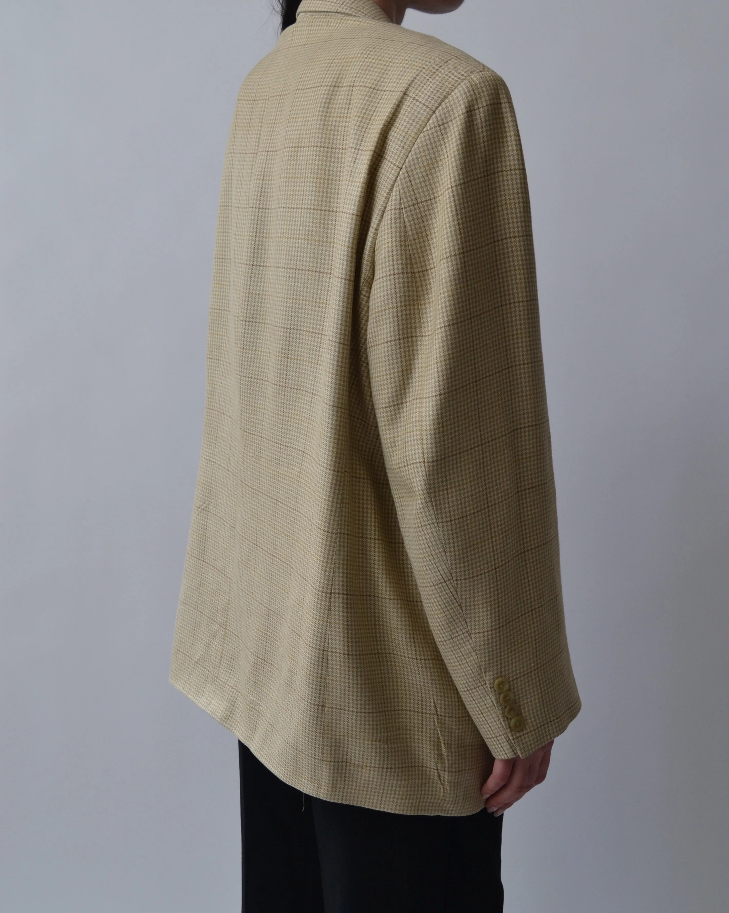 Beige Houndstooth Blazer