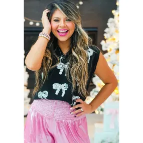 Black Bow Sweater   Silver/Black