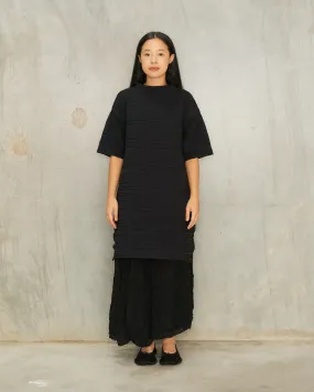 Black Horizontal Knit Dress
