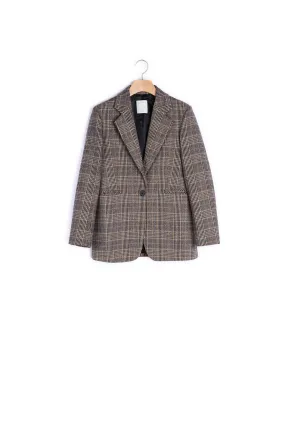 Blazer en laine à carreaux