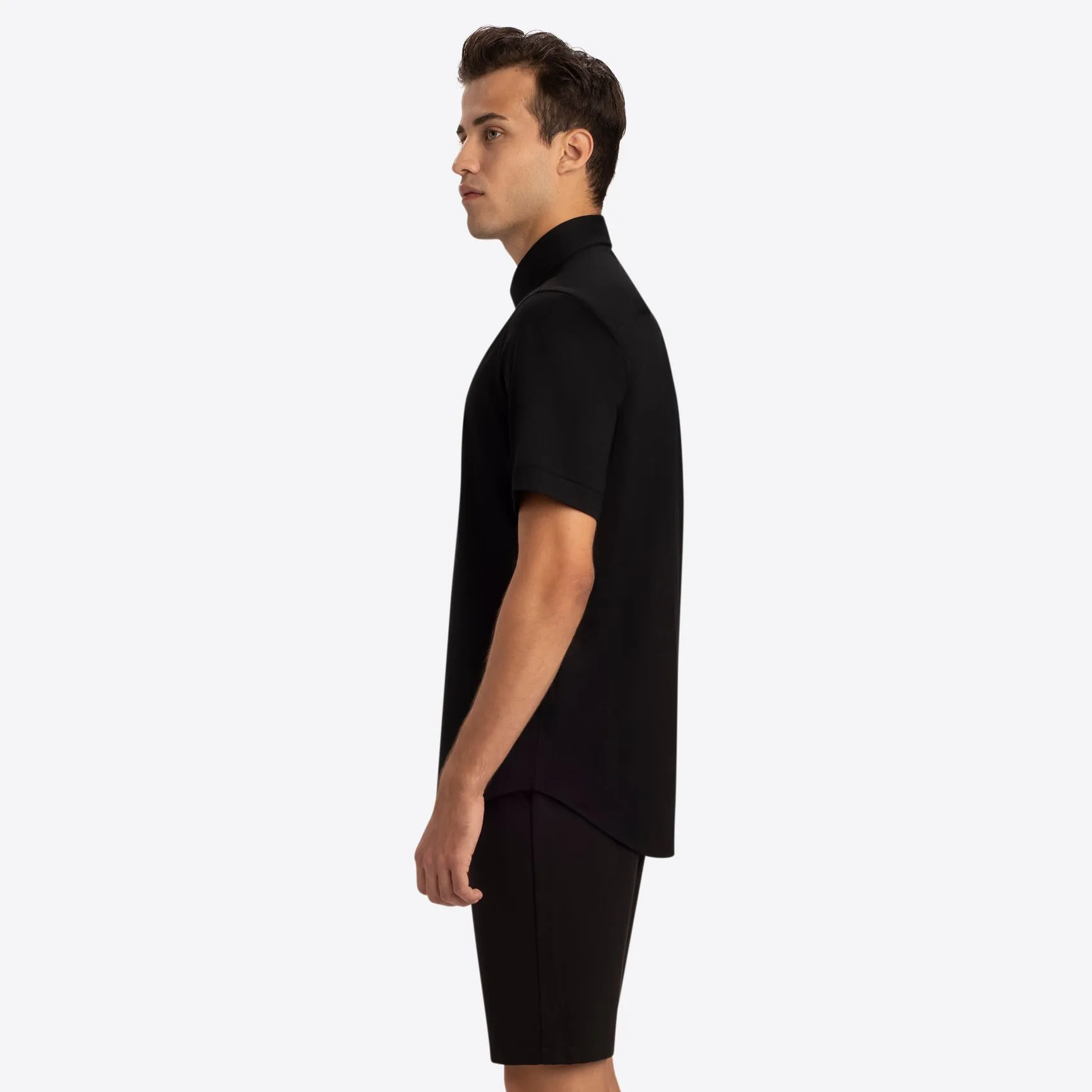 Bugatchi - Miles Solid OoohCotton® Short Sleeve Shirt - Black