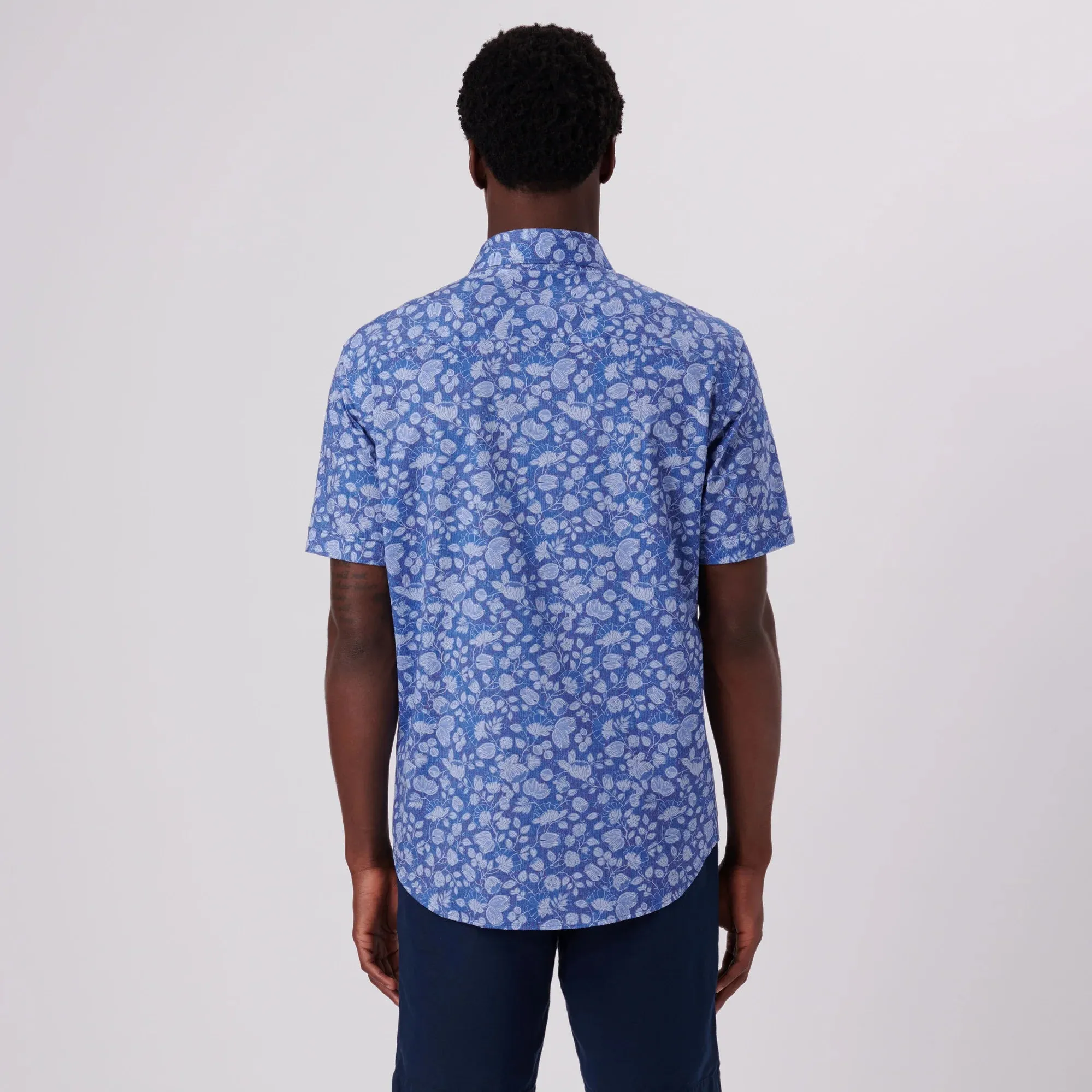 Bugatchi - Short Sleeve Shirt - Miles Floral Print OoohCotton Tech - 8 Way Stretch - Modern Fit - BF9321F40