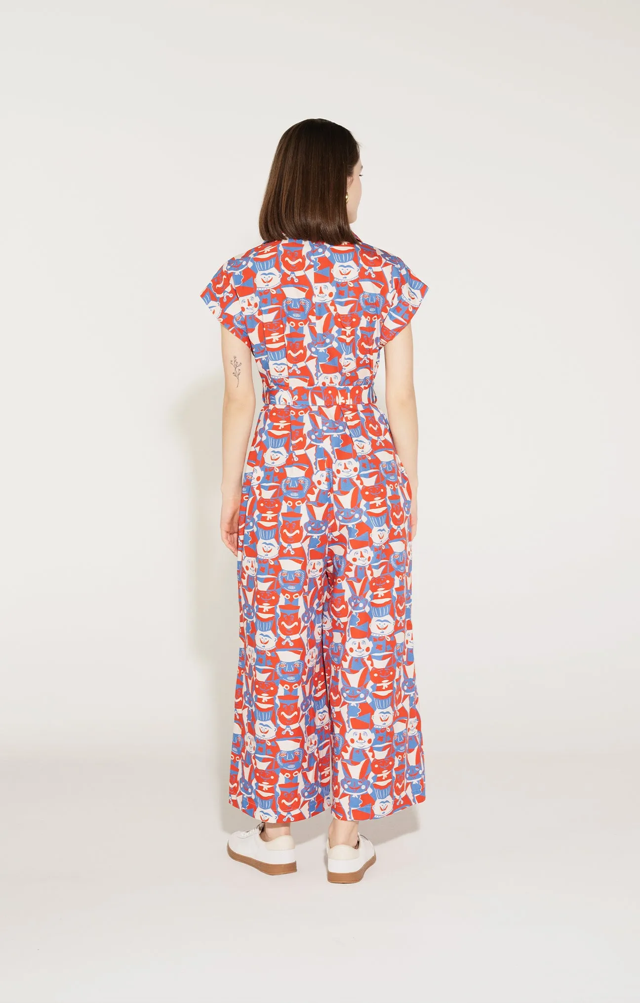 BUTELLA poplin jumpsuit 'Miska Faces'
