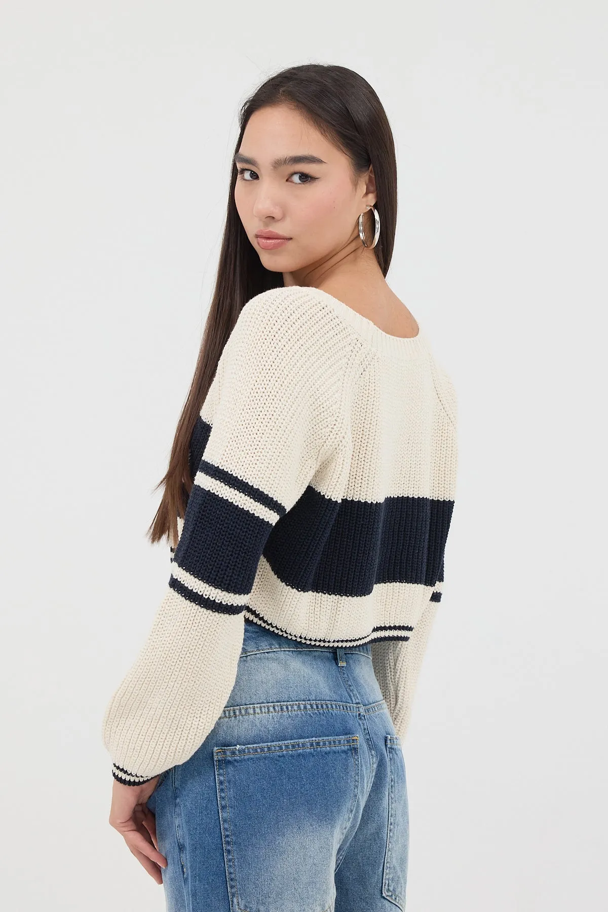 California Written Crop Knitwear Sweater