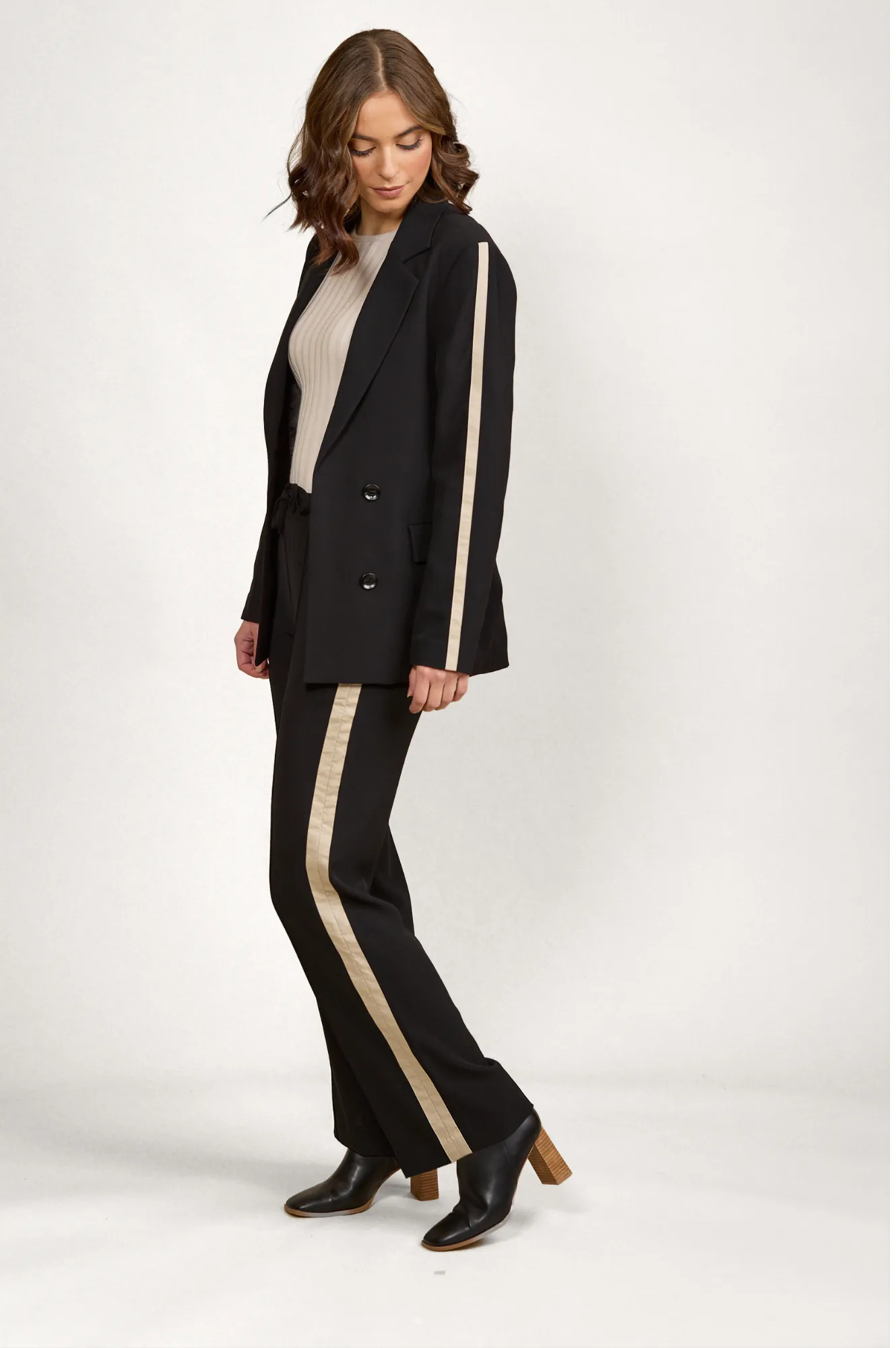 Clementine Blazer - Black/Oat