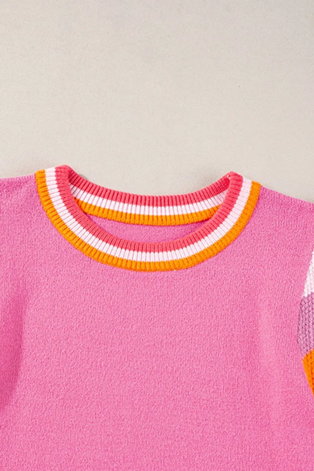 Contrast Flutter Sleeves Knit Top