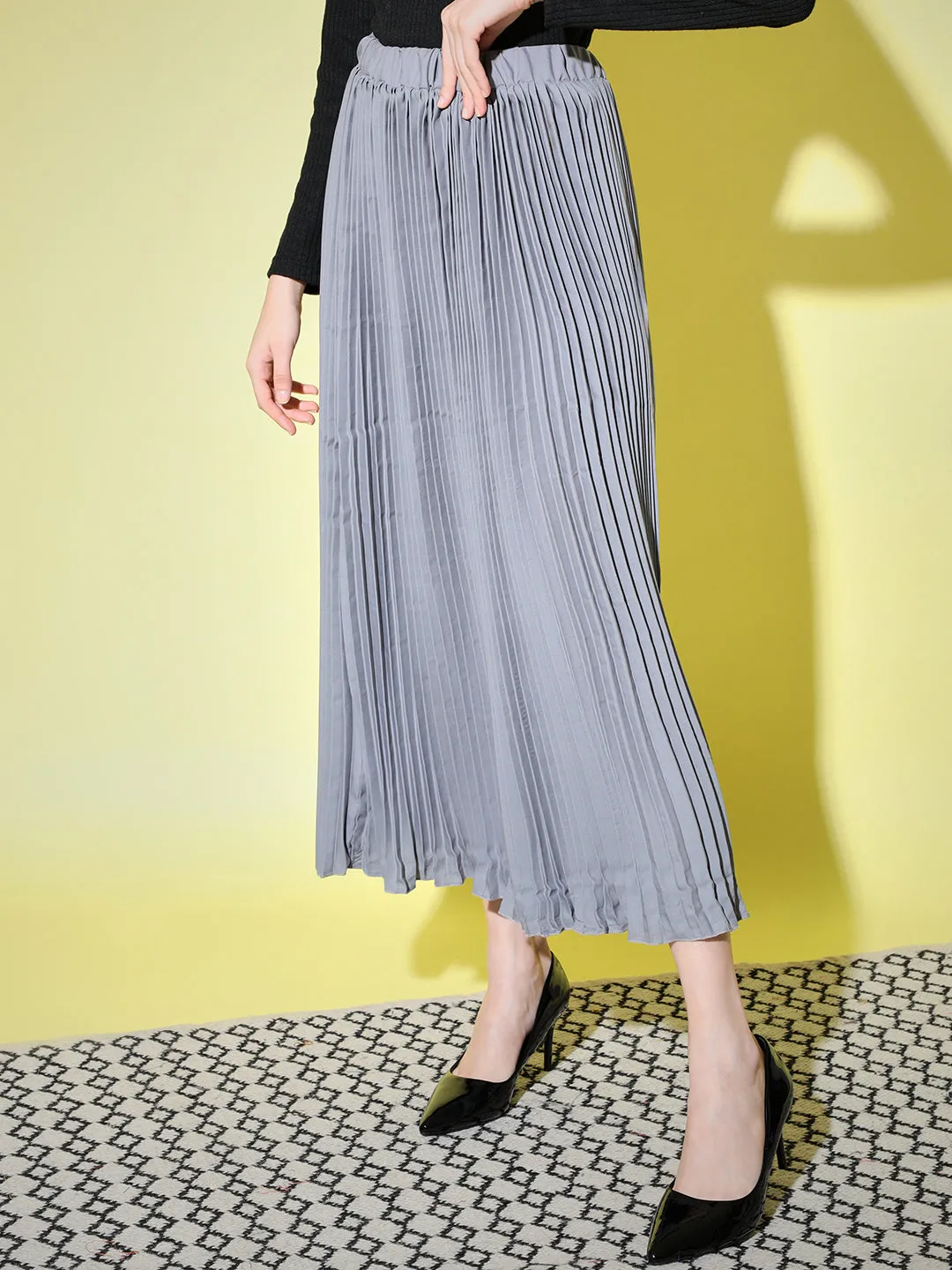 Crepe Pleated Women Skirt-3001-3006