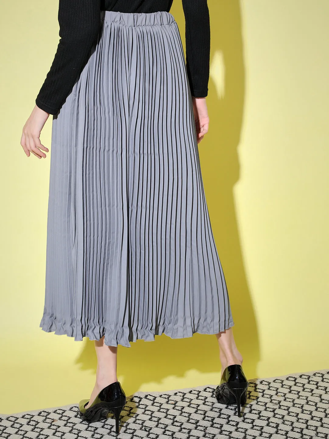Crepe Pleated Women Skirt-3001-3006
