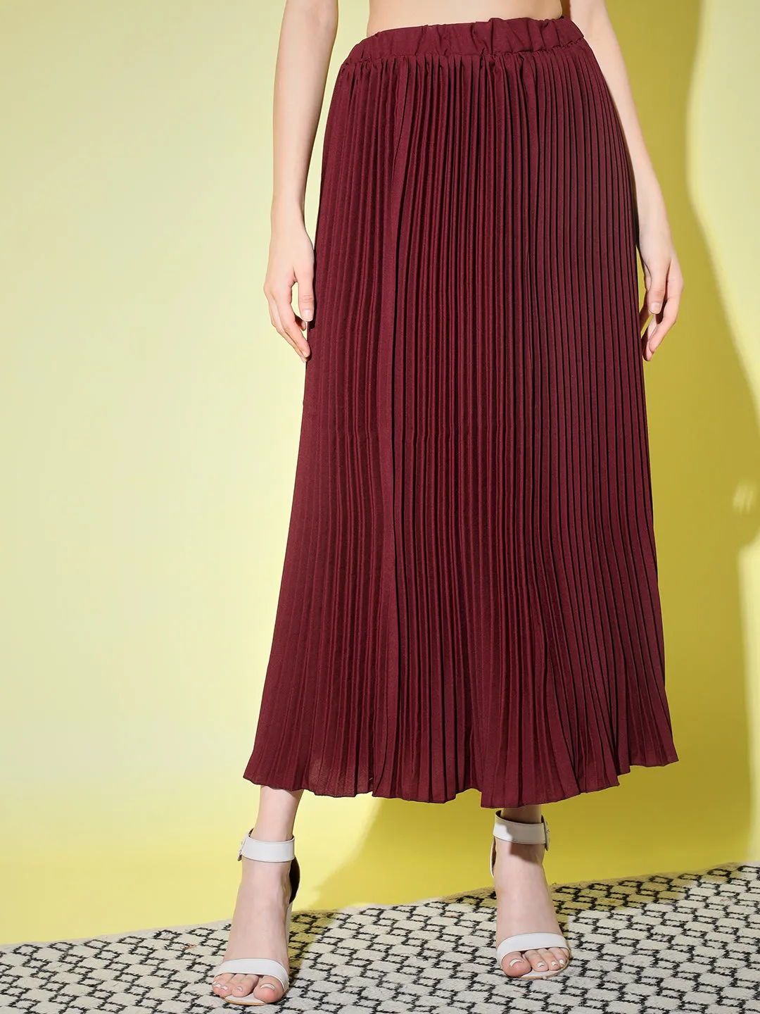 Crepe Pleated Women Skirt-3001-3006