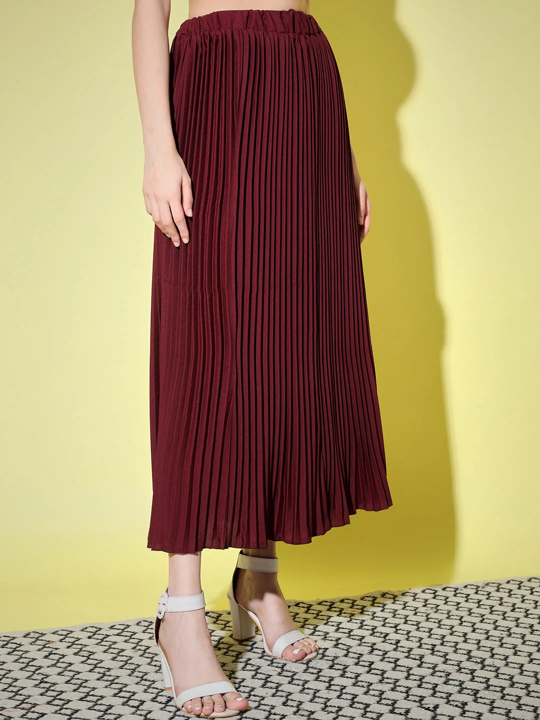 Crepe Pleated Women Skirt-3001-3006