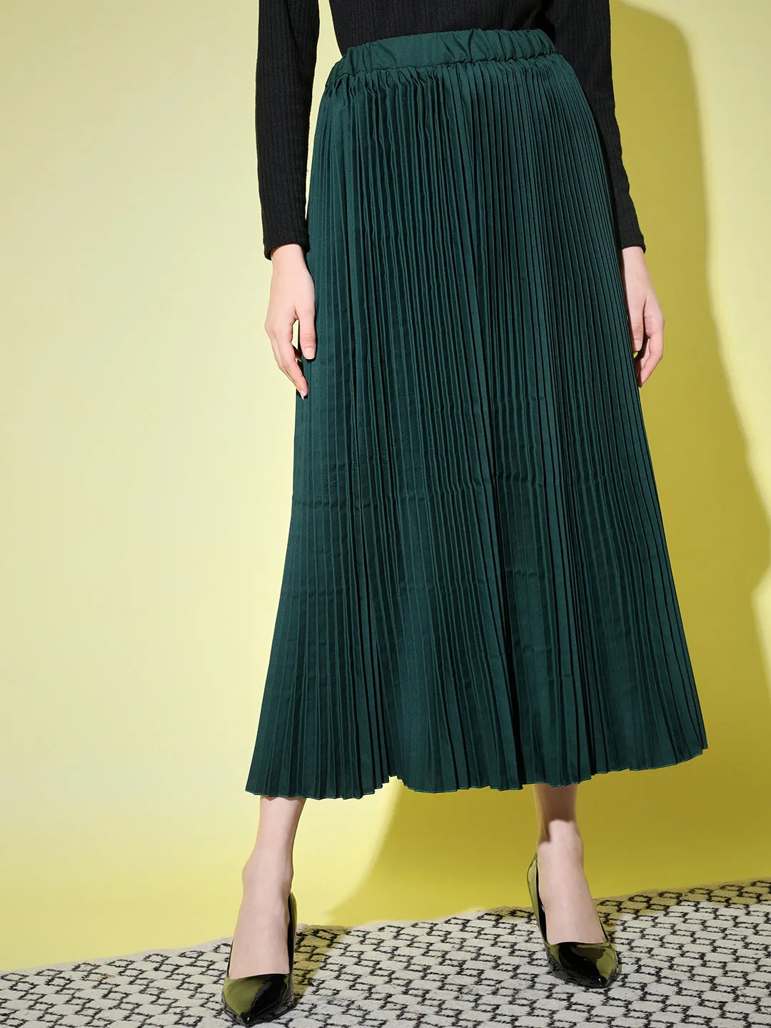 Crepe Pleated Women Skirt-3001-3006