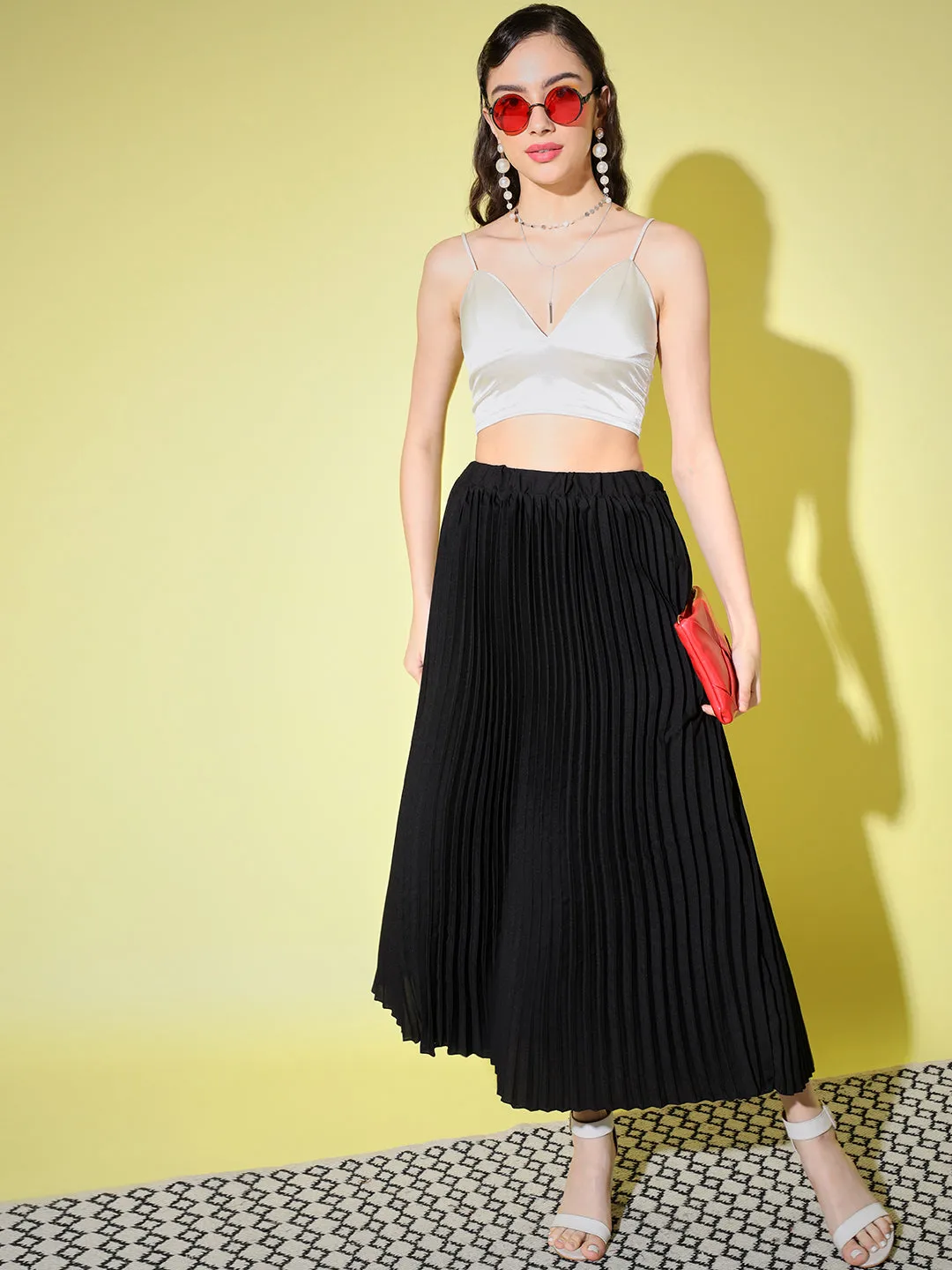 Crepe Pleated Women Skirt-3001-3006