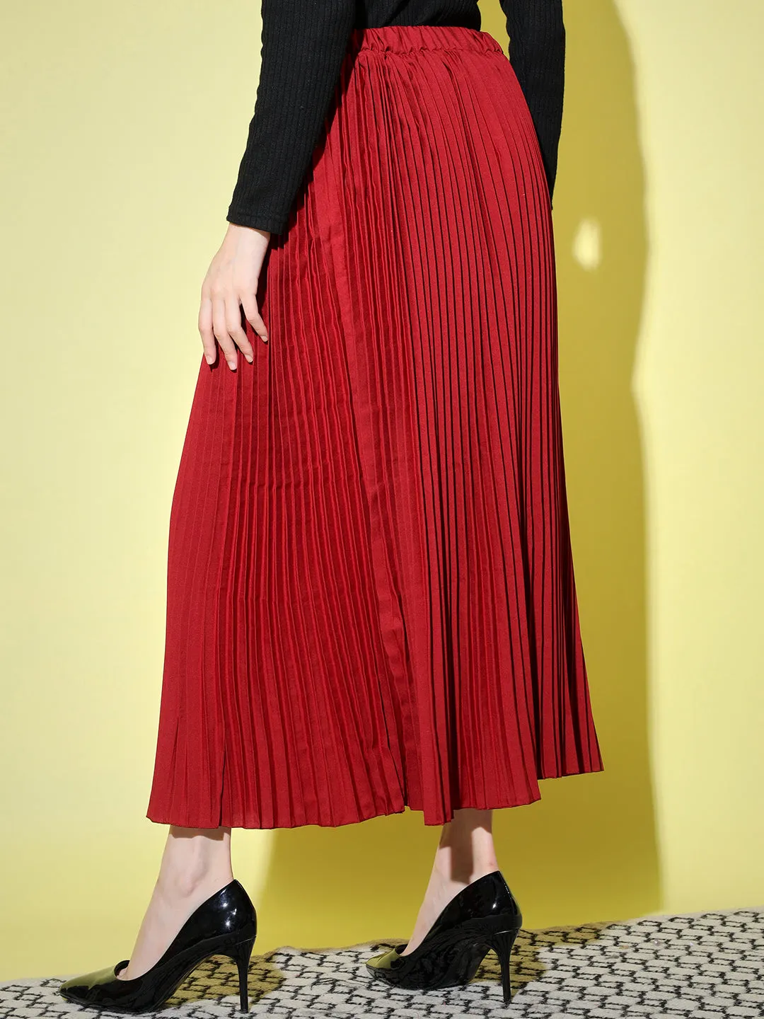 Crepe Pleated Women Skirt-3001-3006