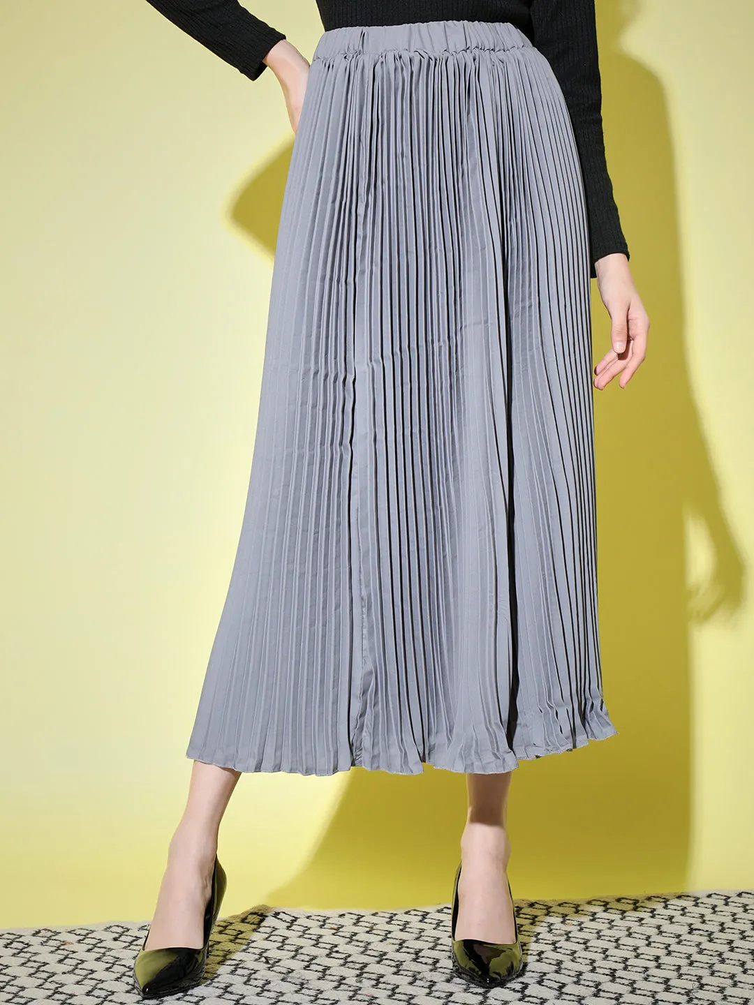 Crepe Pleated Women Skirt-3001-3006