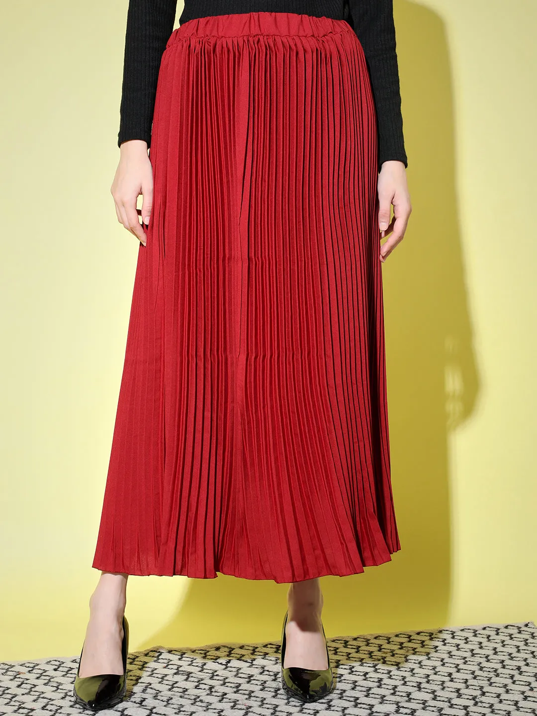 Crepe Pleated Women Skirt-3001-3006