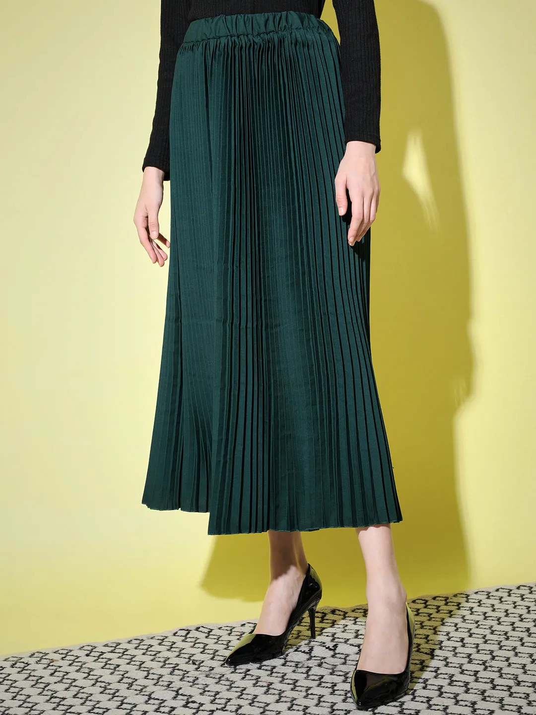 Crepe Pleated Women Skirt-3001-3006