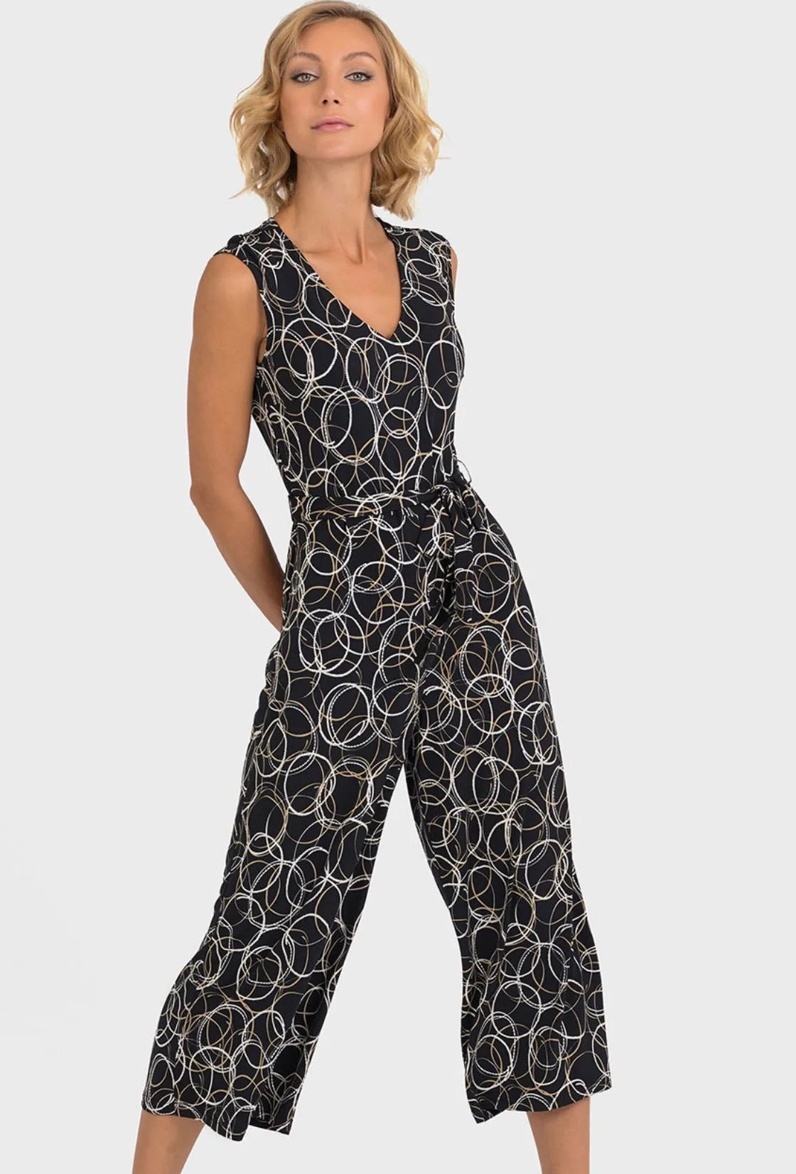 Cropped Print Jumpsuit