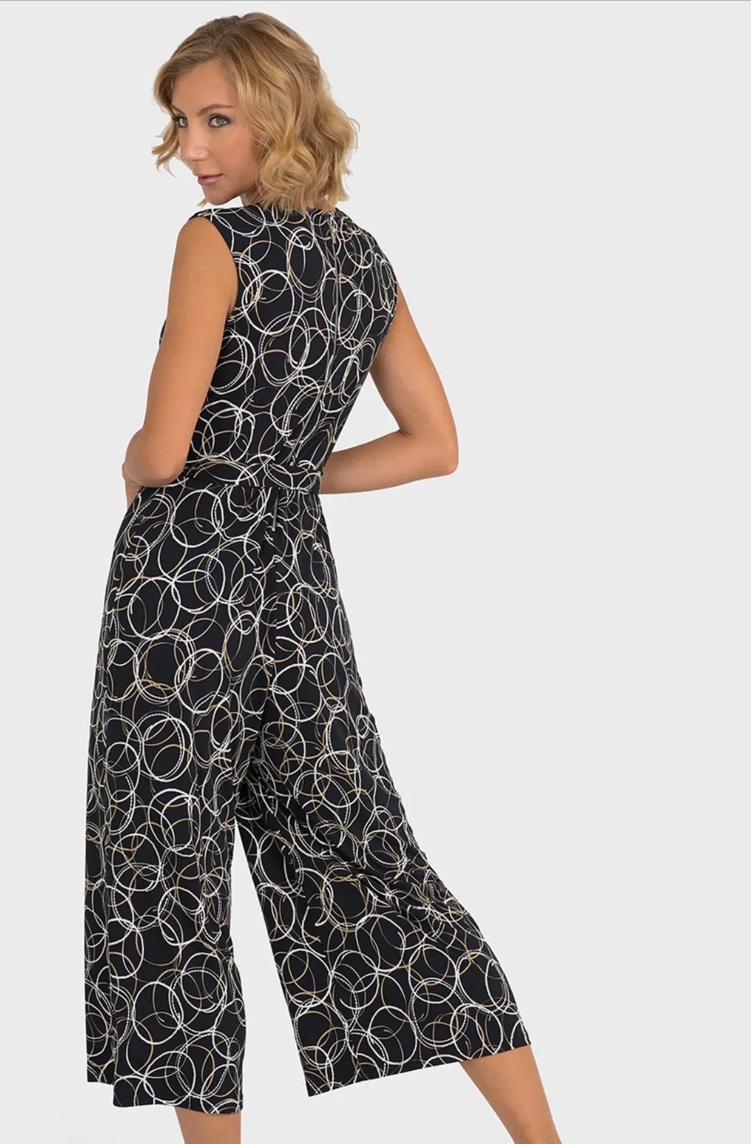 Cropped Print Jumpsuit