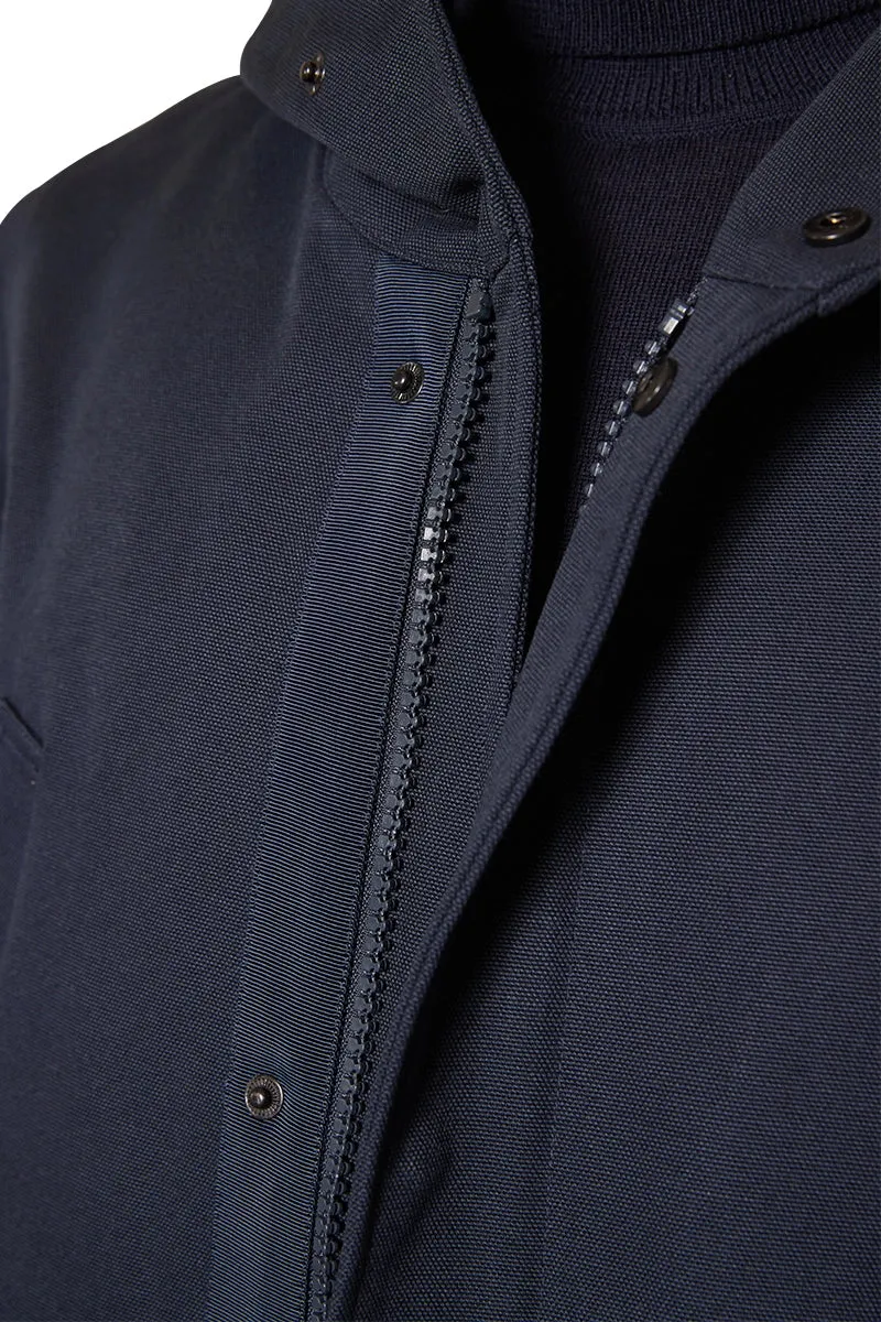 Darius Canvas Hooded Coat in Navy