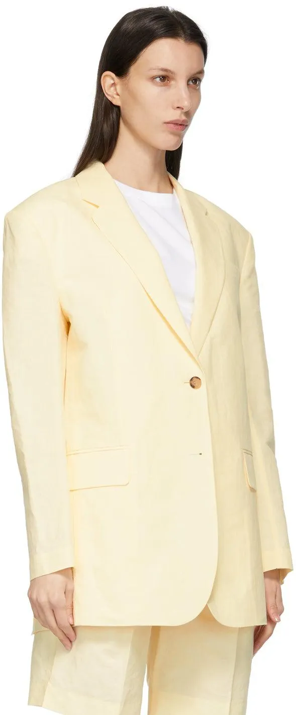 DRAE Yellow Linen Boy Blazer