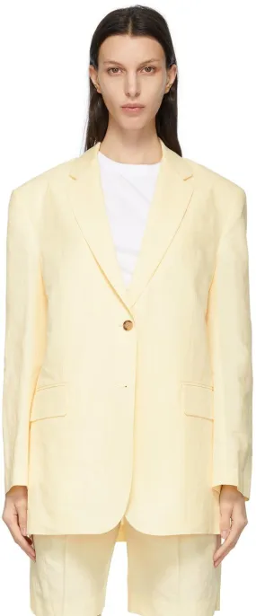 DRAE Yellow Linen Boy Blazer