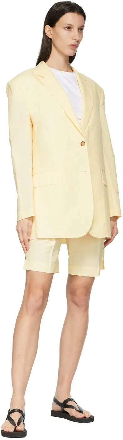 DRAE Yellow Linen Boy Blazer