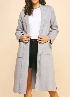 Edge Detail Open Knit Cardigan