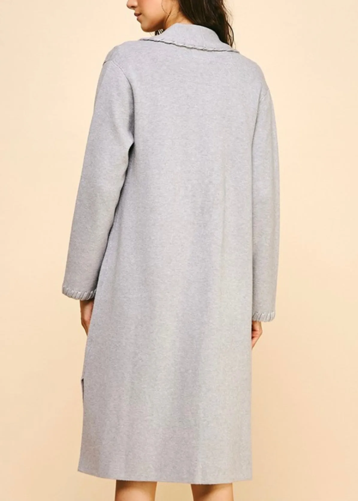 Edge Detail Open Knit Cardigan