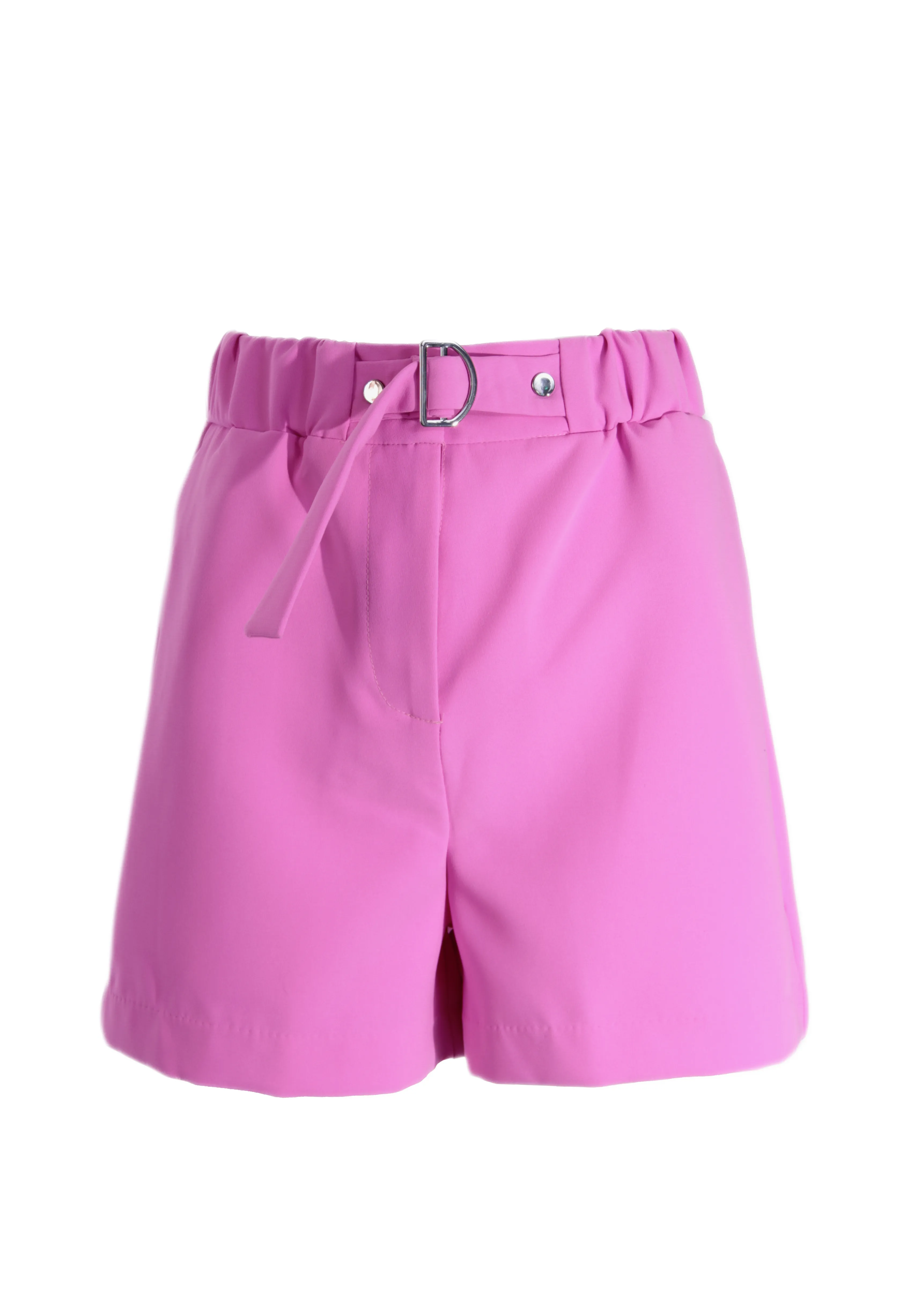 Elastic Waist Buckle Shorts