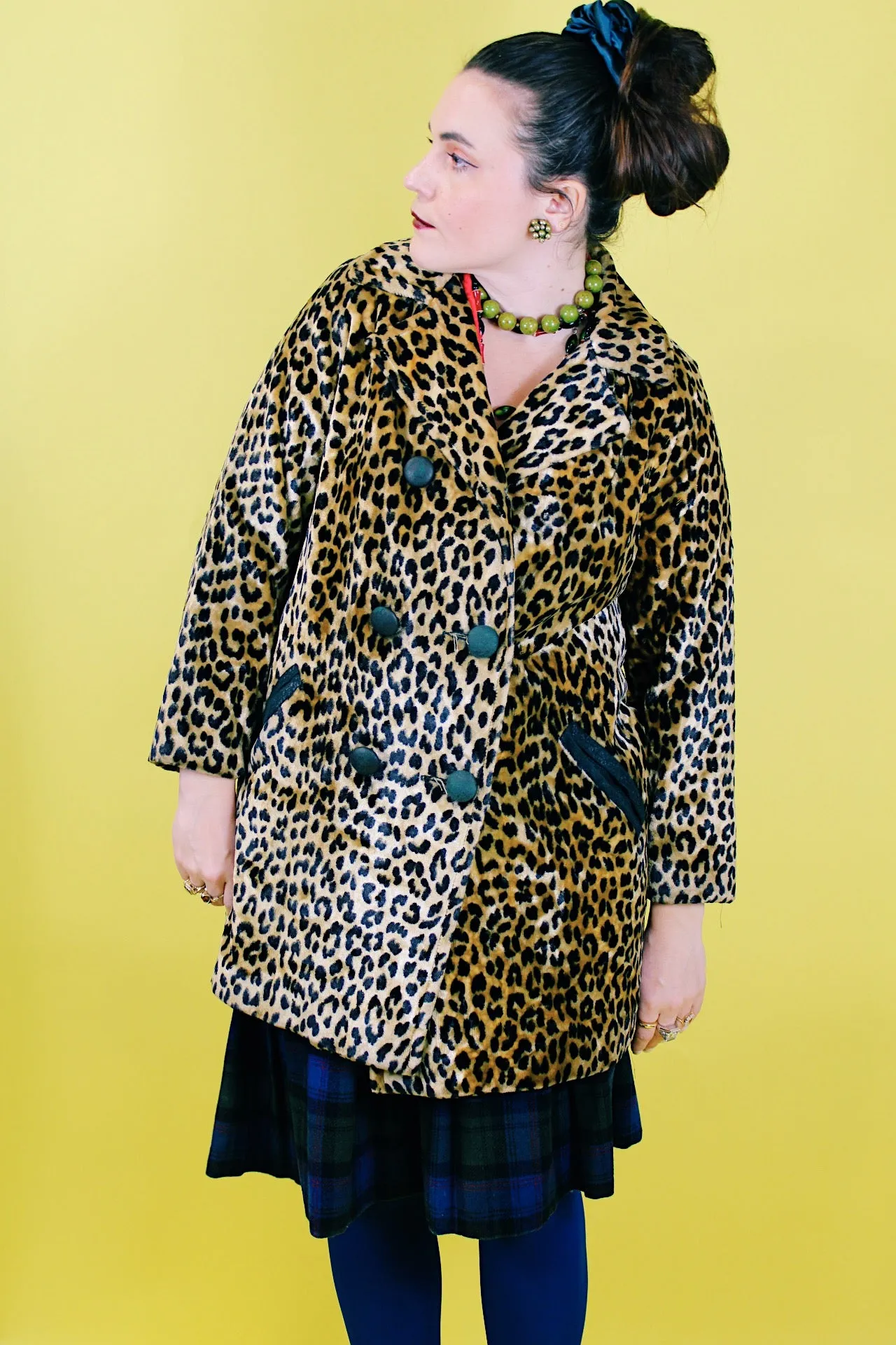 Faux Fur Leopard Print Coat