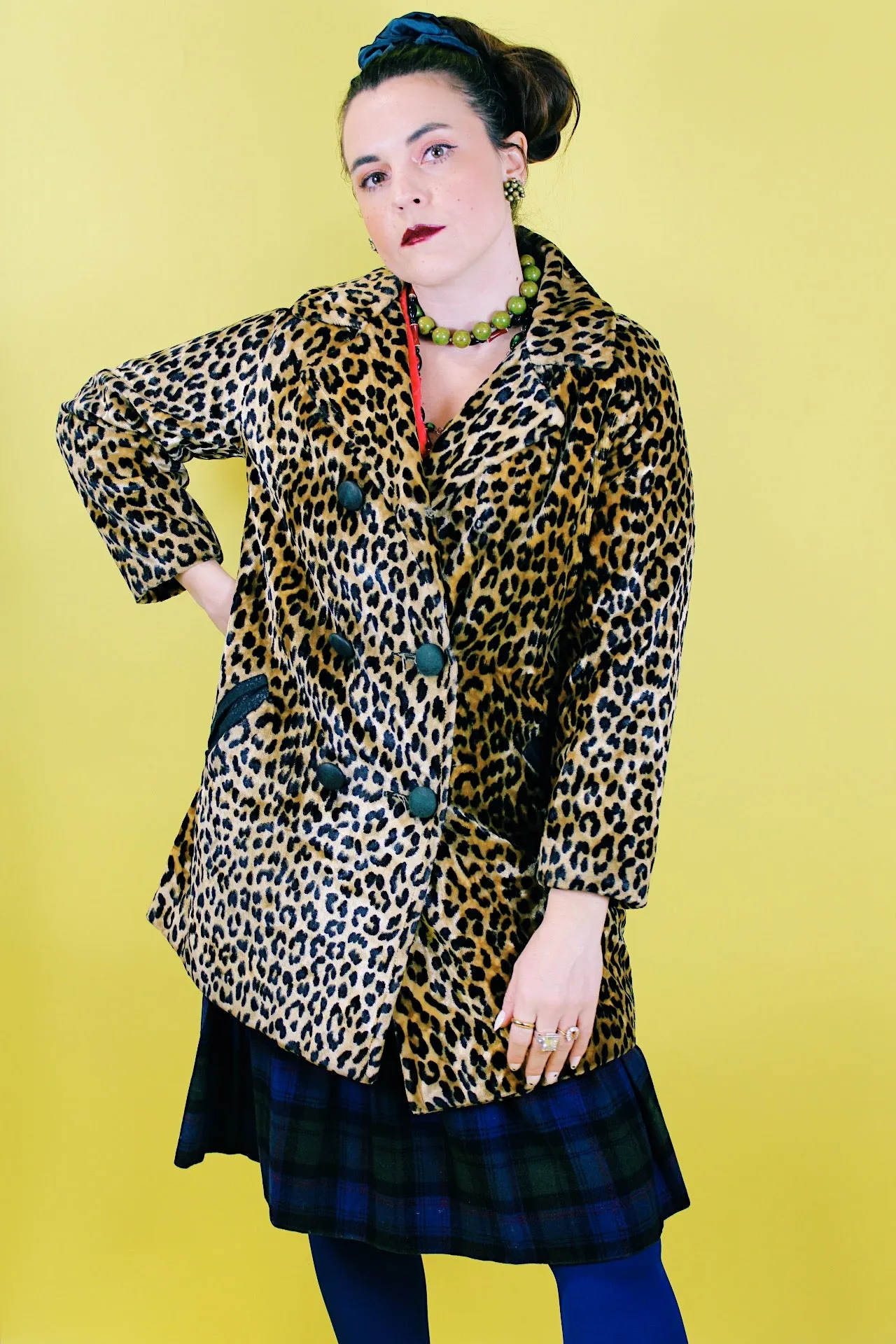 Faux Fur Leopard Print Coat