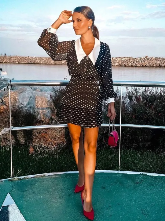 FLYTONN-Sexy spring and summer dresses, party dresses, graduation gifts,Bliss Vintage Polka Dot Dress
