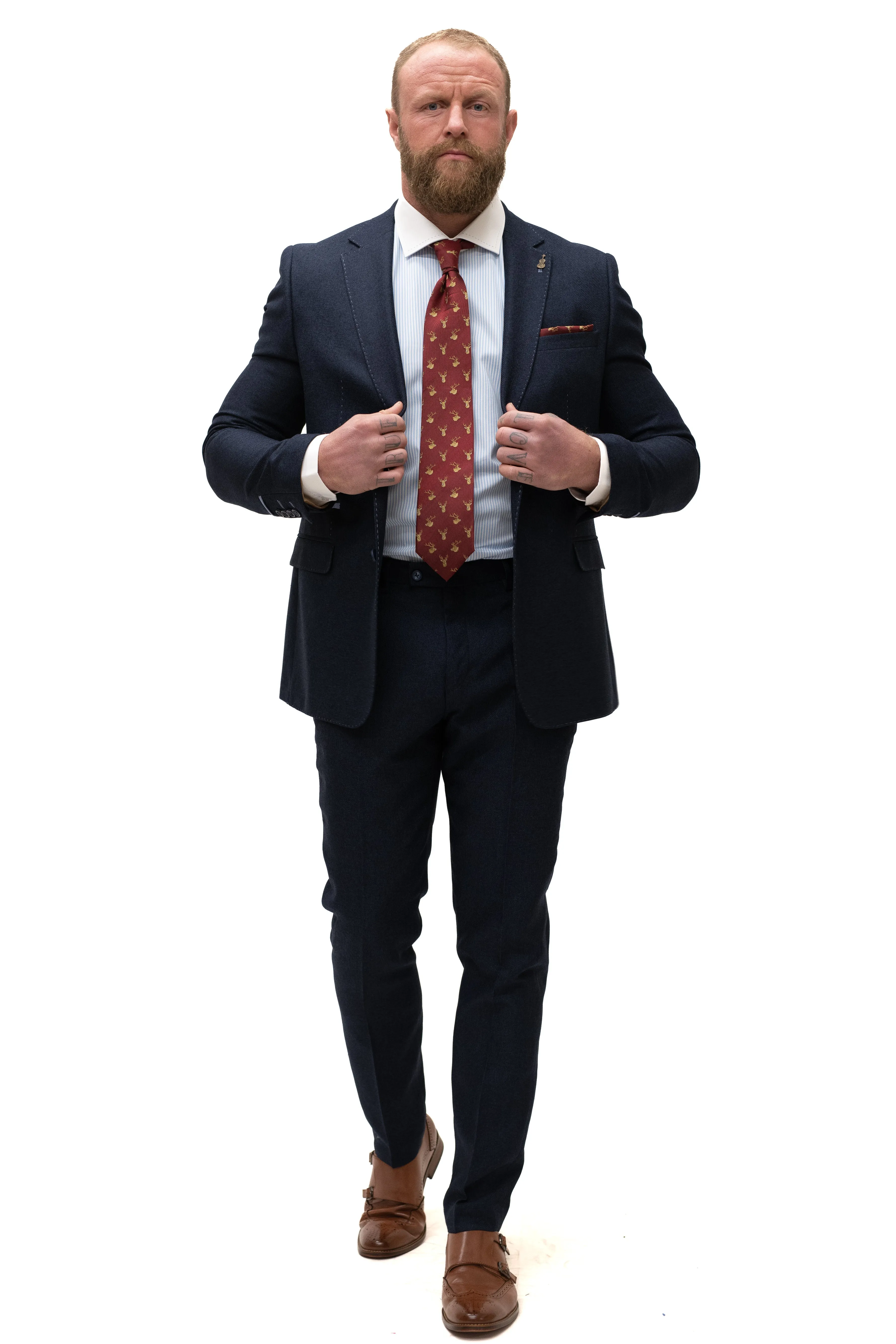 Fratelli Navy With Contrast Detail Blazer