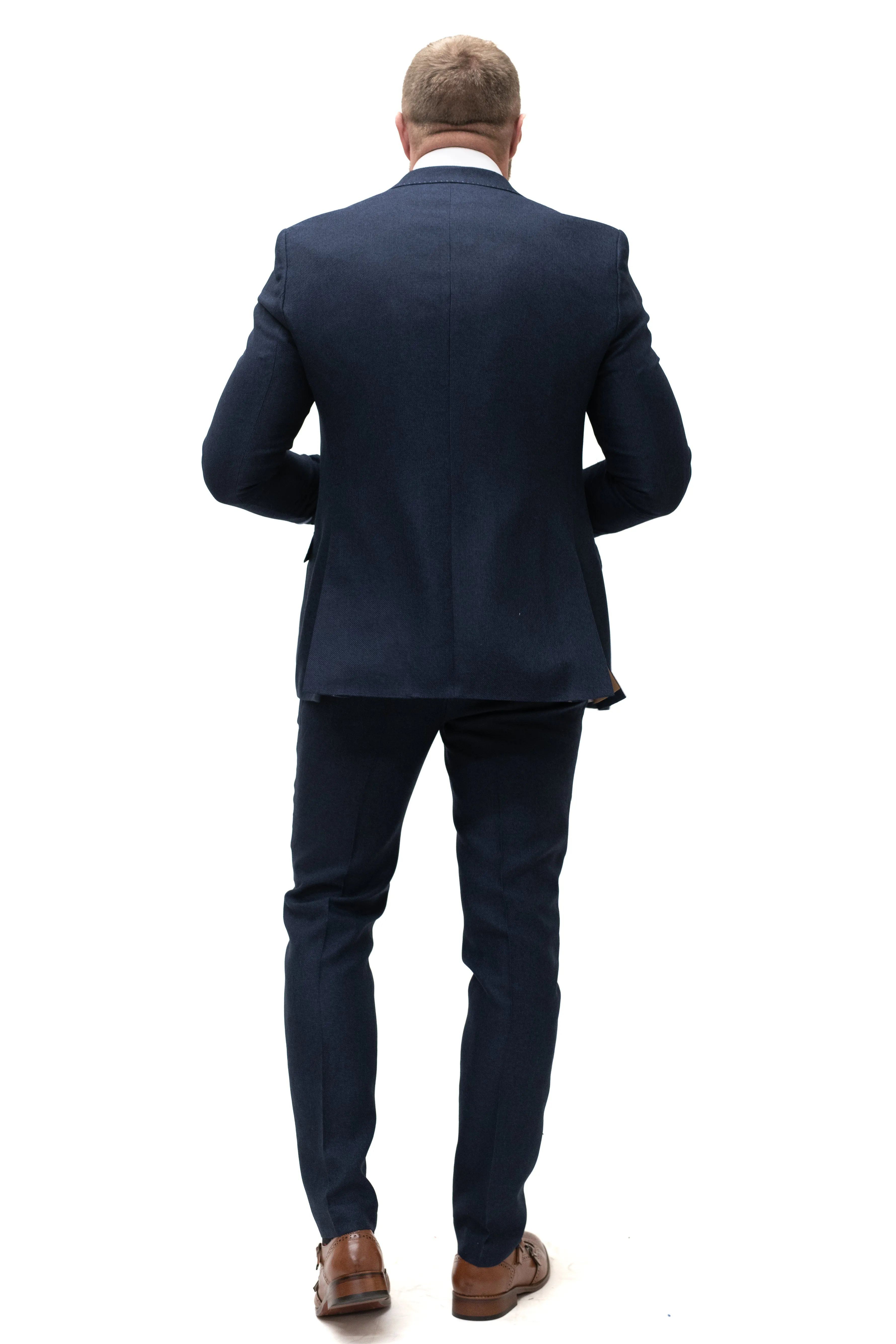Fratelli Navy With Contrast Detail Blazer