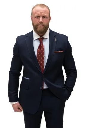 Fratelli Navy With Contrast Detail Blazer