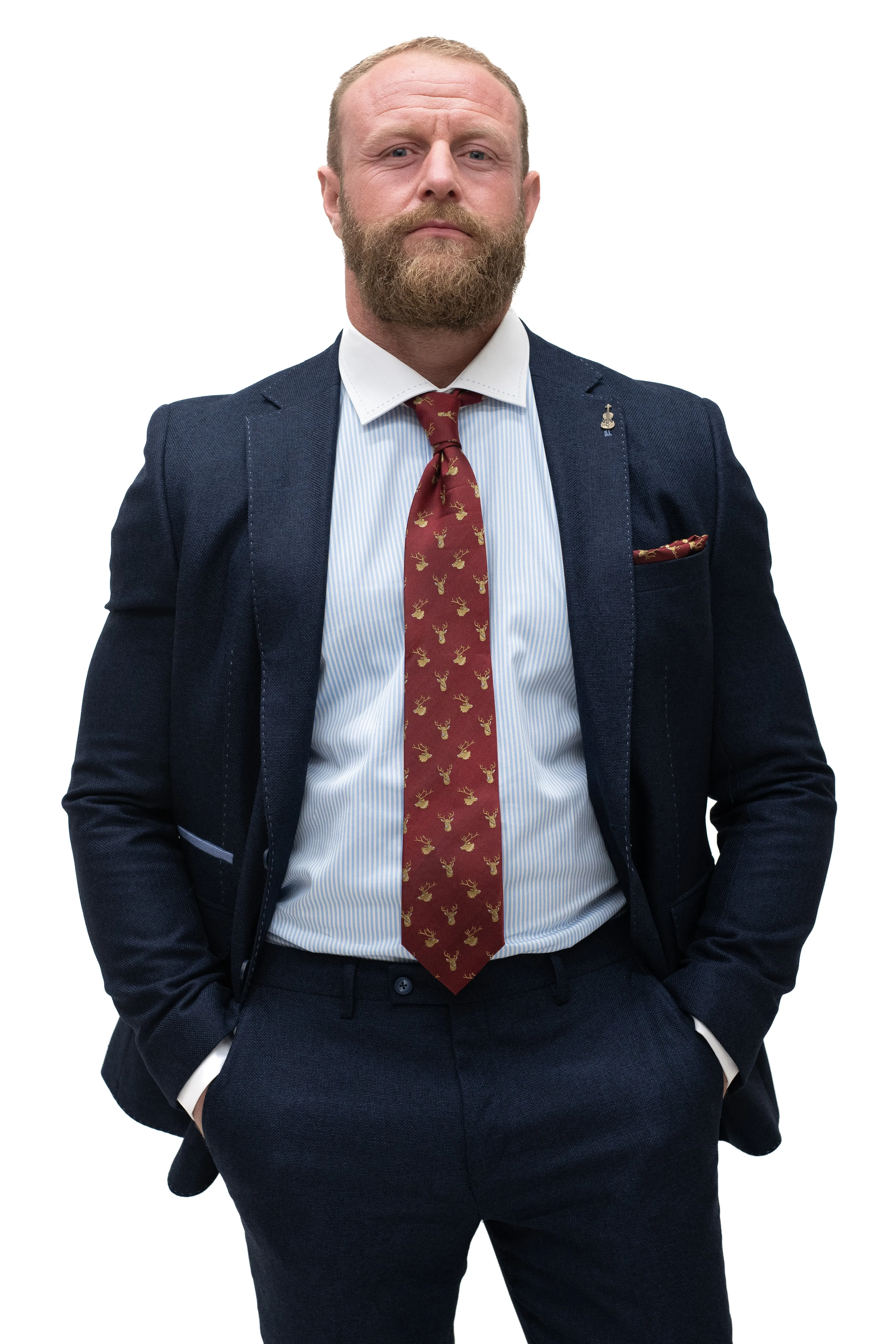 Fratelli Navy With Contrast Detail Blazer