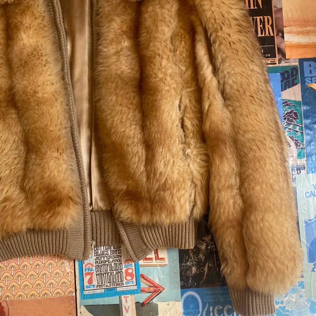 Fur bomber coat