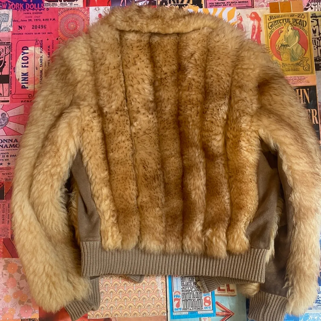 Fur bomber coat