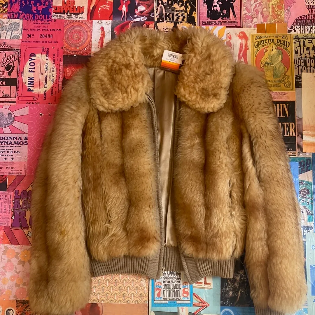 Fur bomber coat