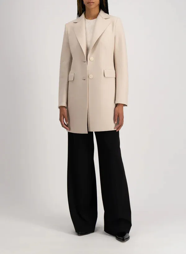 Harris Wharf Short Coat With Light Pressed Wool - Cream