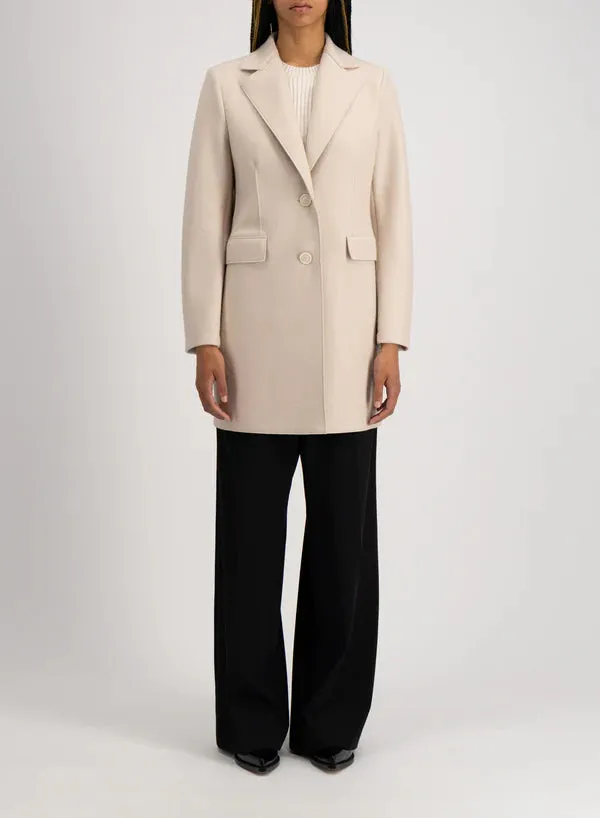 Harris Wharf Short Coat With Light Pressed Wool - Cream