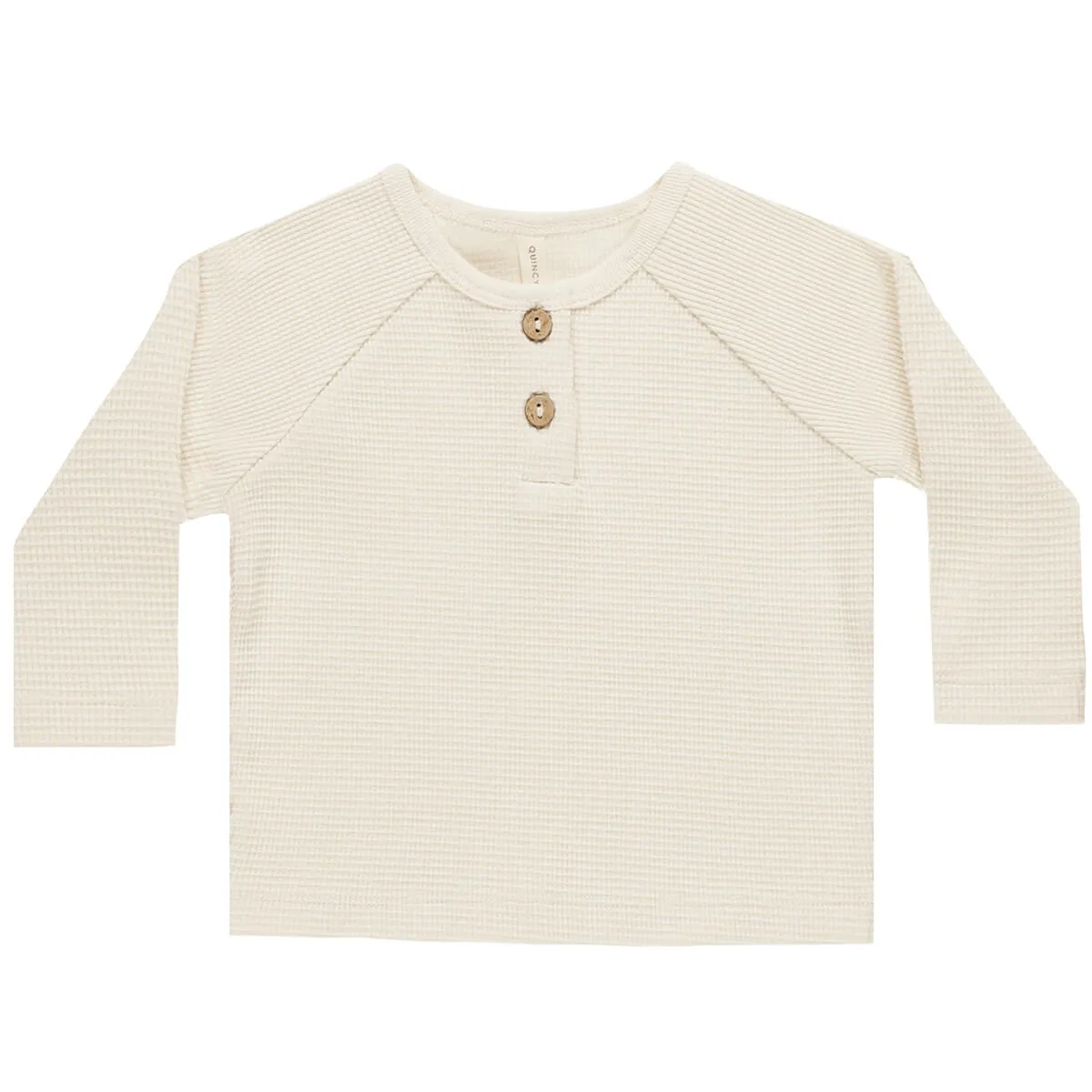 Henley Knit Top in Natural by Quincy Mae